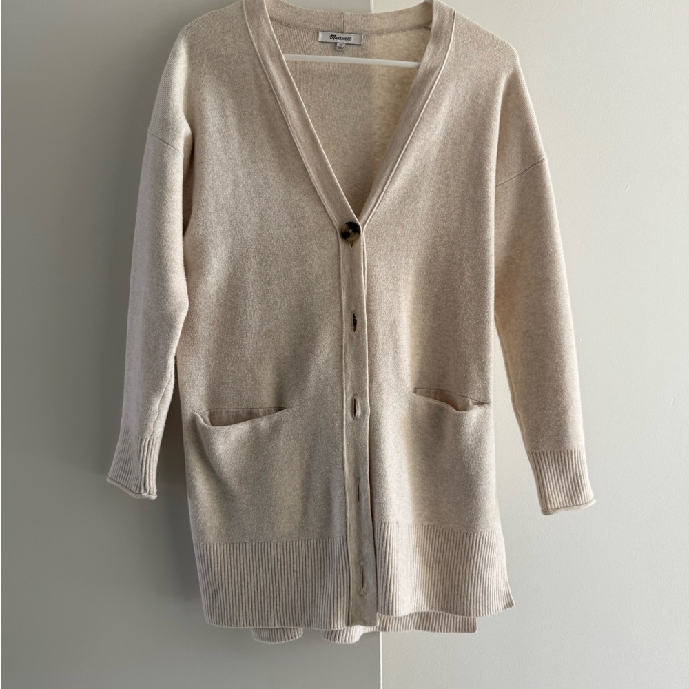 Madewell Beige Button-Up Women's Sweater